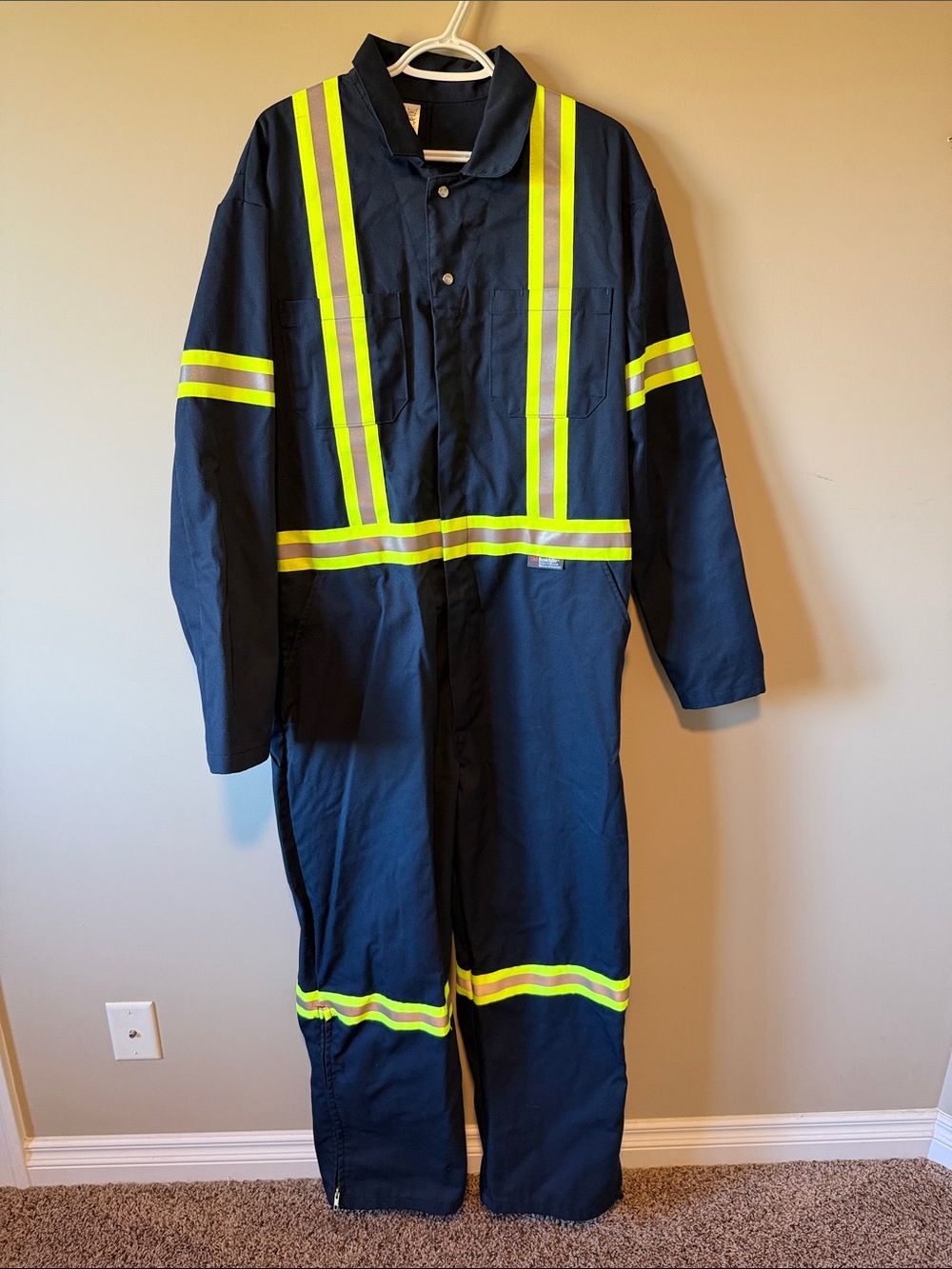 LH CSA Class 3 Hi-Vis Work Coveralls Navy 46R